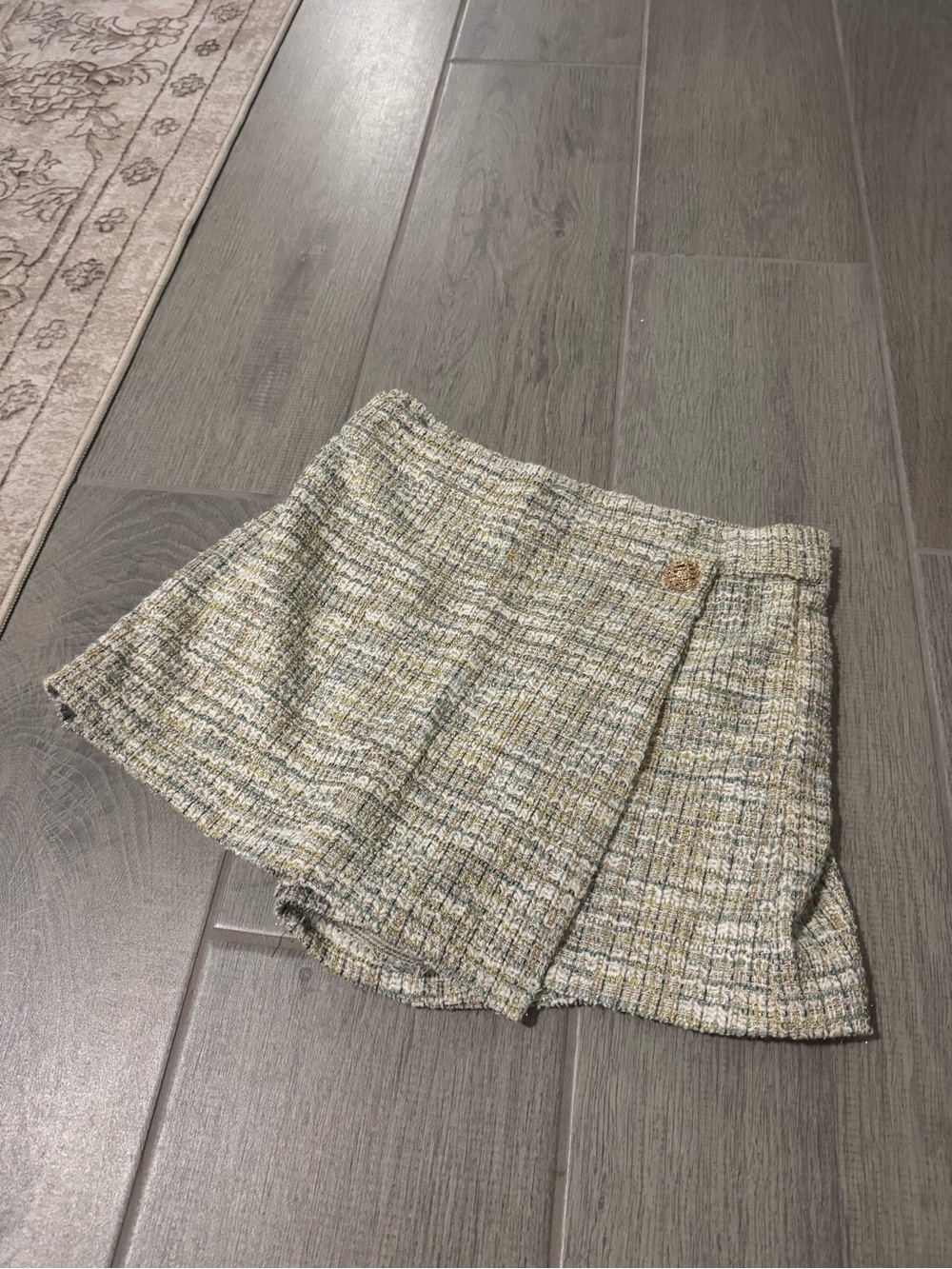 Tweed Pleated Skort in Mixed Neutrals